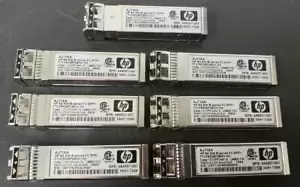 (Lot of 7) HP AJ716A 8G SW B-series FC SFP+ AJ716 Transceiver Modules GBIC's