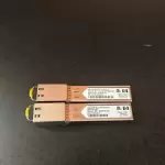 Lot of 2 HP 1GB SPF RJ45 Optical Ethernet Transceivers - Silver (453156-001)