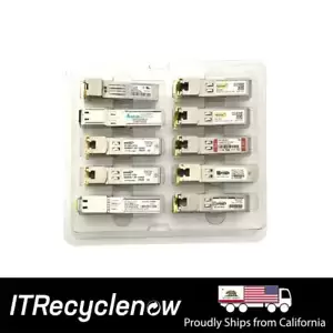 LOT of 10x Cisco SFP 1Gbps Copper RJ45 1315nm 100M Transceiver Module