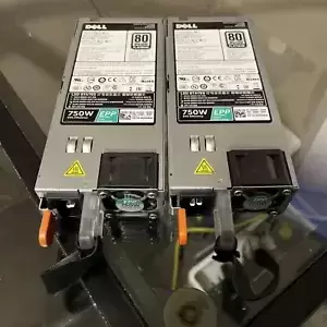 LOT 2X Dell PowerEdge Power Supply - 750W - 94% 80+ Plat EPP 00XW8W R630 R730