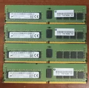 Lot of 4 Micron 8GB DDR4 1Rx4 PC4-2133P Server RAM 752368-581/MTA18ASF1G72PZ-2G1
