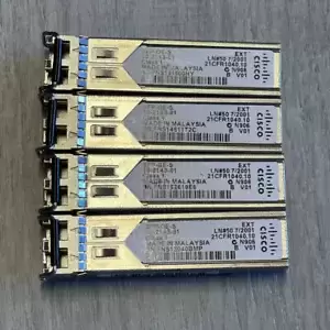 Lot of 4  Cisco SFP-GE-S Gbic 1000BASE-SX 1GE SFP Transceiver Module #M37-24