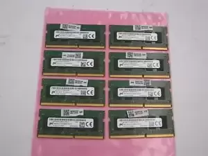 Lot of 8 Micron 4GB 1RX16 PC4- 2400T MTA4ATF51264HZ-2G6E1 Laptop Ram TESTED