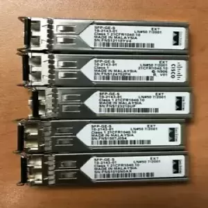 Lot of 5 - Cisco SFP-GE-S 10-2143-01 SFP 1000BASE-SX 1GE Module Transceiver