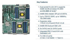 X9DRH-IF Supermicro Dual Intel Xeon LGA2011 E-ATX Server System Mother board