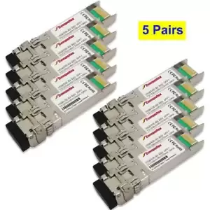 10PK (5 Pairs) - 10km 10G BiDi SFP+ Transceiver for Cisco Meraki MS-390-48