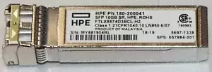 HPE SFP 10GB SR Transceiver 180-200041 657884-001 5697-1338 FTLX8574D3BCL-H2