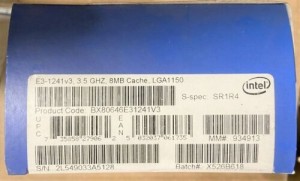 Intel BX80646E31241V3 SR1R4 Xeon Processor E3-1241 v3 8M Cache, 3.50 GHz NEW