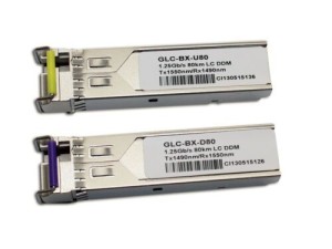 For Cisco, GLC-BX-U80 + GLC-BX-D80 Pair 80KM SFP 1490nm/1550nm Transceiver