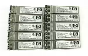 Lot of 10 HP FTLF8528P2BNV-H2 8Gb FC 850nm SFP+ Optical Transceiver AJ716A (AMX)