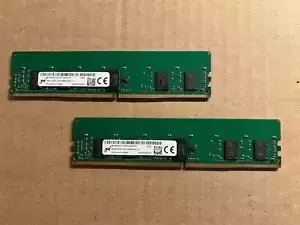 LOT OF 2 Micron Ram 1Rx8 PC4-2666V-RD1-11 ECC MTA9ASF1G72PZ-2G6D1RI C6-6(3)