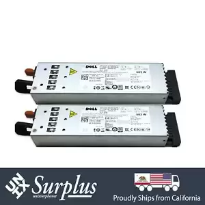 Lot of 2 Dell 502W PSU 80 Plus Gold Switching Power Supply for PowerEdge R610