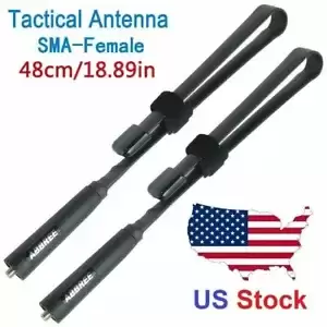 2PCS TACTICAL ANTENNA SMA-FEMALE DUAL BAND VHF UHF FOR BAOFENG F8HP UV-5R UV-82