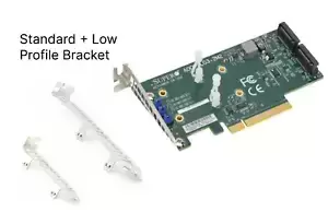 ??Two brackets?Supermicro AOC-SLG3-2M2 PCIe Add-On Card for up to two NVMe SSDs