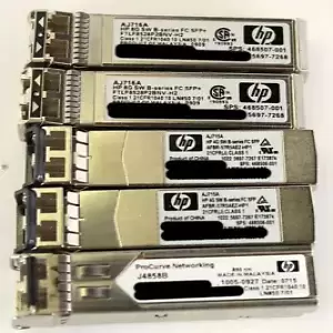 Lot of 5 Mixed HP SFP Transceiver Module 1G/4G/8G
