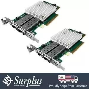 Lot of 2 Solarflare SFN7122F Dual Port 10GB NIC SFP+ PCIe I/O Server Adapter