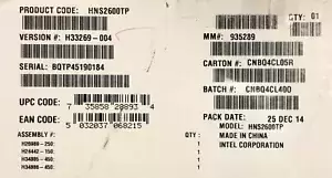 Intel HNS2600TP  Rack, Socket R3, 145 W Compute Module NEW OPEN BOX