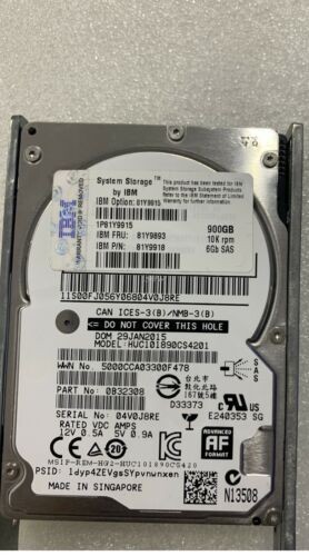 IBM 81Y9915 81Y9918 81Y9893 900GB 2.5" 10K 6G SFF SAS HARD DRIVE