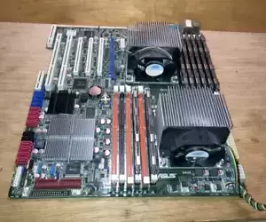 ASUS Z8PE-D12X Motherboard Mainboard Intel 5520 LGA1366 24GB 2CPUs Heatsinks I/O