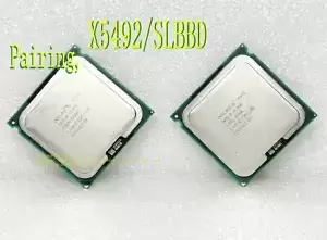 A pair of Intel Xeon X5492 (SLBBD) 3.4G quad-core 3400MHz 771 processor