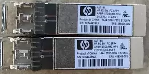 Lot of 2 - HP AJ718A 8Gbps Short Wave MM Fiber 150m 850nm LC SFP+ 468508-001