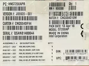 Intel HNS7200APR Compute Module  2U Rack LGA 3647-1 NEW OPEN BOX