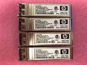 LOT OF 4- HP AJ718A 8GB SW FC SFP+ Transceiver Module FTLF8528P3BNV-HP