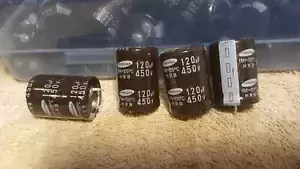 4 SAMSUNG 120uF 450V 105 ELECTROLYTIC CAPACITORS Heathkit HP-23 C Power Supply