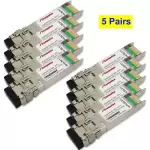 10PK (5 Pairs) - 10km 10G BiDi SFP+ Transceiver for Cisco Meraki MS-225-24