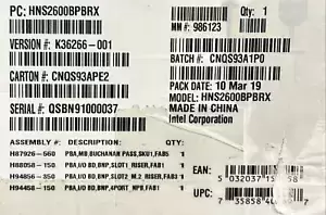 Intel HNS2600BPBRX HNS2600BPBR 2U Rack Socket P NEW BULK PACKAGING