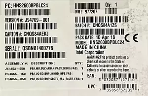 Intel HNS2600BPBLC24 Compute Module  2U Rack Socket P NEW BROWN BOX