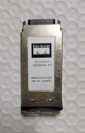 Cisco 1000 Base-SX 30-0759-01 Fiber Optic Transceiver IBM# 21H9876 1-YR WARRANTY