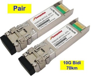Pair - 70km 10G BiDi SFP+ Transceiver for Cisco, Ciena, Datacom, Dell/ force10