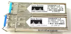 LOT of 2x Cisco GLC-LH-SM 1000 BASE-LX/LH SFP Transceiver Module 30-1299-01
