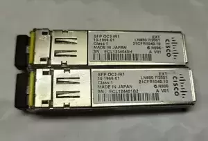 Lot Of 2 Genuine Cisco OC3 Optical SFP SFP-OC3-IR1 10-1966-01 IPUIAC0RAA 1310nm