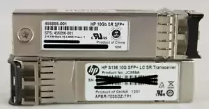 Lot of 2 HP Various 10Gb SFP Transceiver Module