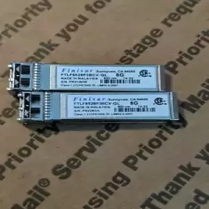 Lot of 2 FTLF8528P3BCV-QL Finisar 8.5Gbps 850nm SFP+ Transceiver