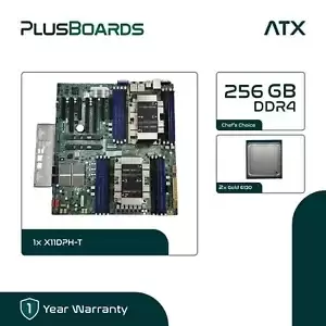 Supermicro X11DPH-T Server Motherboard LGA 3647 2x 6130 2.10GHz 16C 256GB DDR4