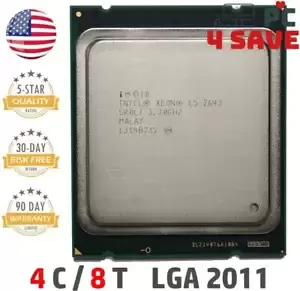 Intel Xeon E5-2643 3.30GHz 4-Core 10MB LGA2011 Server CPU Processor SR0L7 130W