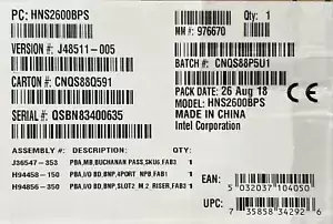 Intel HNS2600BPS Compute Module  2U Rack  Socket P 165 W REFURBISHED MODULE ONLY