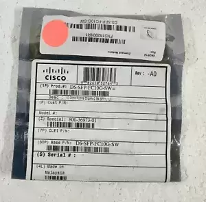 Genuine Cisco DS-SFP-FC10G-SW 10GFC Short Wave SWL SFP+ Transceiver
