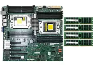 AMD EPYC server motherboard Supermicro H11DSI REV2.0+32g 2666v DDR4  RAM  * 4