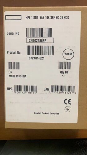 NEW HPE 872481-B21 872738-001 1.8TB SAS 10K 12Gb/s 2.5" SC 512E HDD Hard Drive