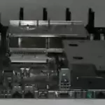 HP MOTHERBOARD 599038-001 W/ 2X CPU HEATSINK AND PSU CAGE 626424-002 463179-001