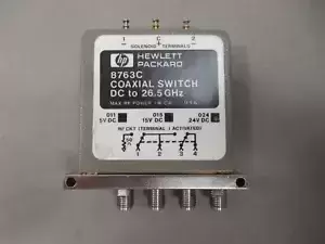 HP 8763C RF SMA Coaxial Switch DC to 26.5GHz. 24VDC NSN: 5985-01-316-3463