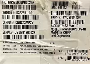 Intel HNS2600BPBLC24R Compute Module 2U Rack Socket P NEW BULK PACKAGING
