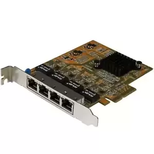StarTech.com 4 Port PCIe Network Card - Low Profile - RJ45 Port - Realtek RTL811