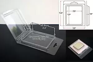 Intel CPU Storage Case fits Processor up to 2.5 x 2.1" (66 x 55 mm) 20 pcs - New